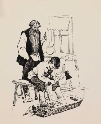 Петрунина С.. Пять иллюстраций к кн.: Эркай Н. Новая родня: Повесть: [Для мл. шк. возраста] / Авториз. пер. с эрзя-мордов. Н. Богданова; рис. С. Петрунина. М.: Дет. лит., 1966 